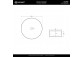 Countertop washbasin Corsan Lugo round 41,5x13,5 cm with waste klik-klak whitem