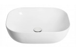Countertop washbasin Corsan Lugo round 35,5x12 cm with waste klik-klak whitem