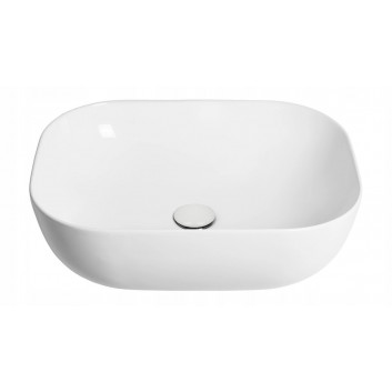 Countertop washbasin Corsan Lugo round 35,5x12 cm with waste klik-klak whitem