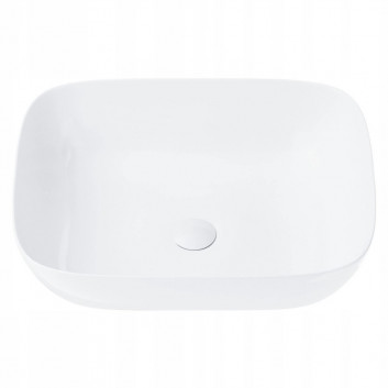 Countertop washbasin Corsan Mono rectangular 46x32x14 cm with waste klik-klak whitem