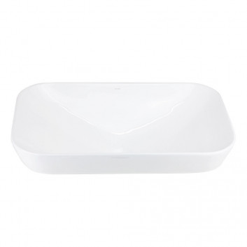 Countertop washbasin Corsan Intero rectangular 53x33,5x17 cm with waste klik-klak whitem