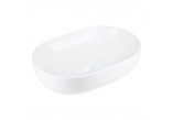Countertop washbasin Corsan Olvena oval 60x40x15 cm with waste klik-klak whitem
