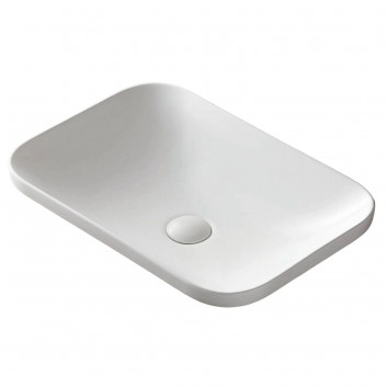 Countertop washbasin Corsan Olvena oval 60x40x15 cm with waste klik-klak whitem