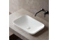 Countertop washbasin Corsan Olvena oval 60x40x15 cm with waste klik-klak whitem