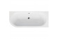Bathtub freestanding Besco Avita A-line z z overflow szczelinowym, with siphon and cap klik-klak 160x75cm, left version, acrylic, white