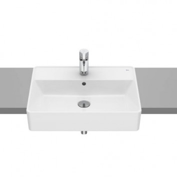 Washbasin wall mounted Roca Gap, 80x46cm, z overflow, battery hole SUPRAGLAZE, white