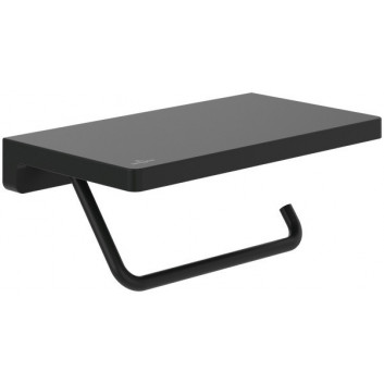 Toilet paper holder Villeroy & Boch Elements – Striking witk shelf - chrome