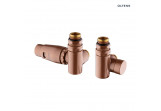 Set thermostatic Oltens Varmare Ventil grzejnikowy z trójnikiem, prawy - miedź szczotkowana
