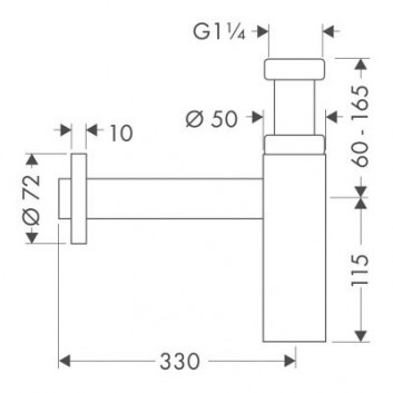 Siphon decorative Hansgrohe Flowstar S, black mat