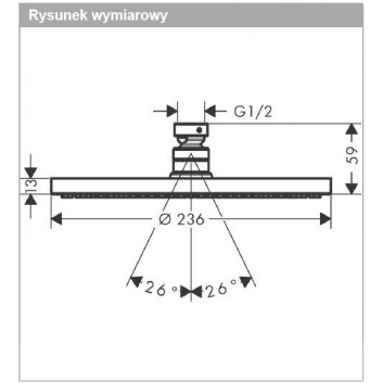 Shower head Hansgrohe Croma 280 1jet, round, black mat