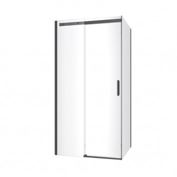 Corner shower cabin Excellent Seria 201 rectangular 120x80 cm, door sliding 120 cm, profil chrome