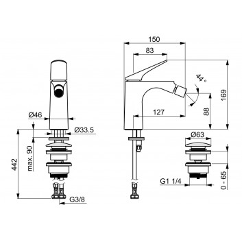 Washbasin faucet HansaGenesis, standing, single lever - chrome