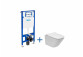 Set concealed Roca DUPLO ONE + bowl WC wall-hung GAP ROUND COMPACTO RIMLESS with seat SLIM, white