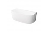Bathtub freestanding Emporia Sally 158x86 cm, wallmounted z konglomeratu - white