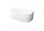 Bathtub freestanding Emporia Sally 158x86 cm, wallmounted z konglomeratu - white