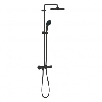 Shower set Grohe Vitalio Start System 250 with thermostat for wall mounting - matte black