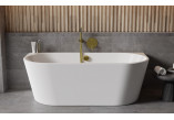 Bathtub wallmounted Besco Vica New, 170x80 cm, acrylic, white + klik-klak white z overflow slim 