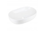 Countertop washbasin Corsan Olvena oval 60x40x15 cm with waste klik-klak whitem
