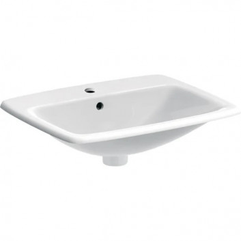 Recessed washbasin 55x45cm, Geberit VariForm - White / KeraTect 