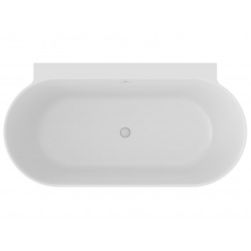 Bathtub freestanding do ściany Ravak Freedom Wall II Tec, acrylic,170x87 cm - white, osłona odpływu white
