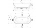 Bathtub freestanding do ściany Ravak Freedom Wall II Tec, acrylic,170x87 cm - white, osłona odpływu white