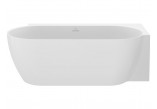 Bathtub freestanding do ściany Ravak Freedom Wall II Tec, acrylic,170x87 cm - white, osłona odpływu white
