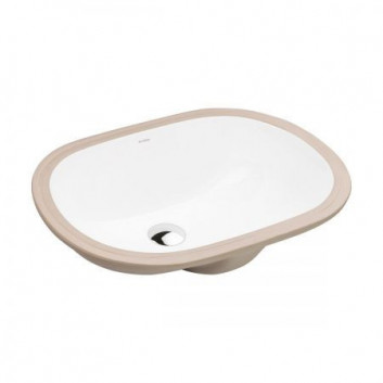 Under-countertop washbasin Oltens Drammen, rectangular 48x36,5 cm, with coating SmartClean - white