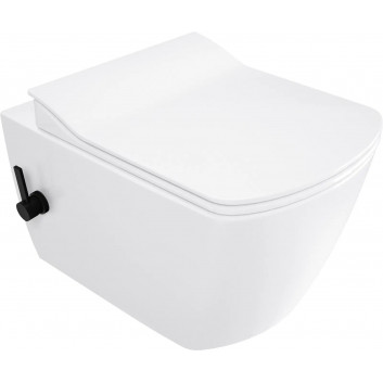 Bowl Wc with seat bezkołnierzową, Deante Round, white