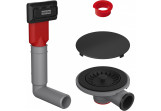 Set drain Franke Color Line with waste zatyczkowym, 1 komora - black mat