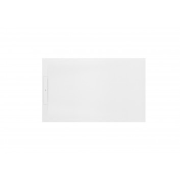 Square shower tray Roca Pyros, 90x90cm, kompozytowy, Stonex, z ukrytym odpływem - white
