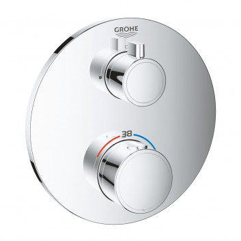 Concealed mixer Grohe Grohtherm SmartControl thermostatic 3-receivers wody color stainless steel
