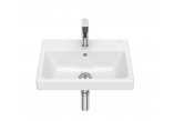 Washbasin wall mounted Roca Gap, 80x46cm, z overflow, battery hole SUPRAGLAZE, white