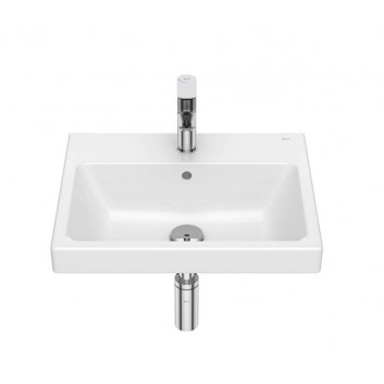 Washbasin wall mounted Roca Gap, 80x46cm, z overflow, battery hole SUPRAGLAZE, white