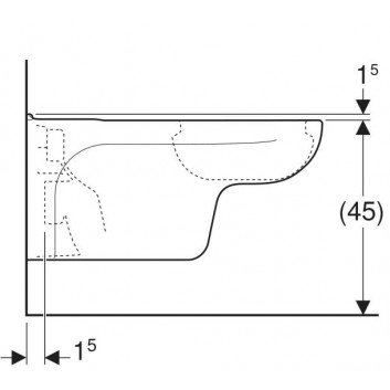 Bowl ustępowa Geberit Citterio hanging 56x36 cm, with coating keratec - white