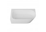 Bathtub freestanding Emporia Sally 158x86 cm, wallmounted z konglomeratu - white