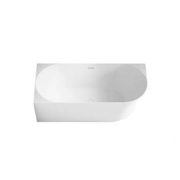 Bathtub freestanding Emporia Nuvio 158x85 cm, corner left z konglomeratu - white