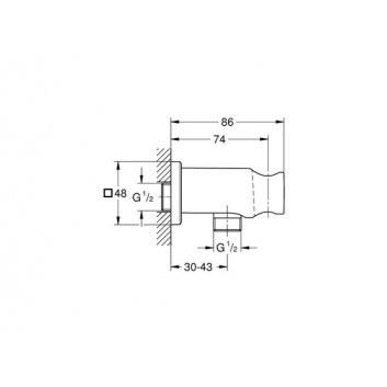 Kolanko shower with handle Grohe Rainshower, brushed hard graphite