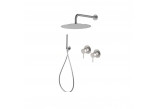 Shower set Vema Tiber Steel, concealed, 2 wyjścia wody, overhead shower 30cm, stainless steel inox