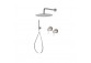 Shower set Vema Tiber Steel, concealed, 2 wyjścia wody, overhead shower 30cm, stainless steel inox