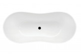 Bathtub freestanding Besco Viya 160x70 cm, siphon klik-klak white czyszczony od góry - white matt
