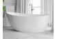Bathtub freestanding Emporia Riva 157x70x56 cm z konglomeratu, bez zintegrowanego przelewu, z powłoka Snow White - white