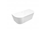 Bathtub freestanding Emporia Emilia 160x75x58 cm acrylic, wallmounted, white korek, overflow szczelinowy - whiteelewu, with coating Snow White - white