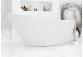 Bathtub freestanding Emporia Emilia 170x80x58 cm acrylic, wallmounted, white korek, overflow szczelinowy - whiteelewu, with coating Snow White - white