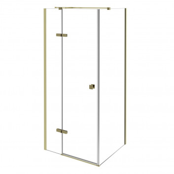 Shower cabin rectangular Besco Pixa Black, 90x90x195 cm, left, glass transparent, profil black mat