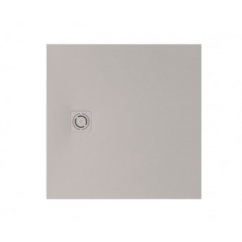 Square shower tray Roca Terran, 80x80cm, kompozytowy, Stonex, with siphon, cafe