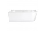 Corner bathtub freestanding Corsan Intero 150 x 74,5 cm white, montaż prawostronny, korek klik-klak chrome