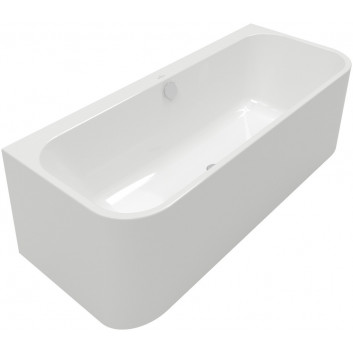 Bathtub wallmounted do montażu narożnego on the left stronie SQUARE, 1800 x 800 mm, Villeroy & Boch, Loop & Friends - Weiss Alpin