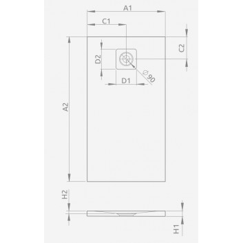 Pentagonal shower tray Radaway Doros Plus PT E, 100x90cm, prawy, acrylic, white