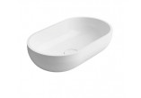 Countertop washbasin Emporia Fira 60x35 cm, konglomeratowa, without overflow, with cover na korek, with coating Snow White - white