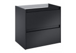 Cabinet bathroom Roca Alpine vanity 60 cm, with 2 drawers - black mat